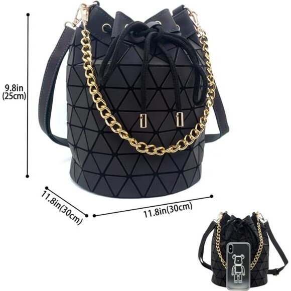 Geometry Luminous Purse Geometrical Bags and Holographic Crossbody Bag - Picture 3 of 7